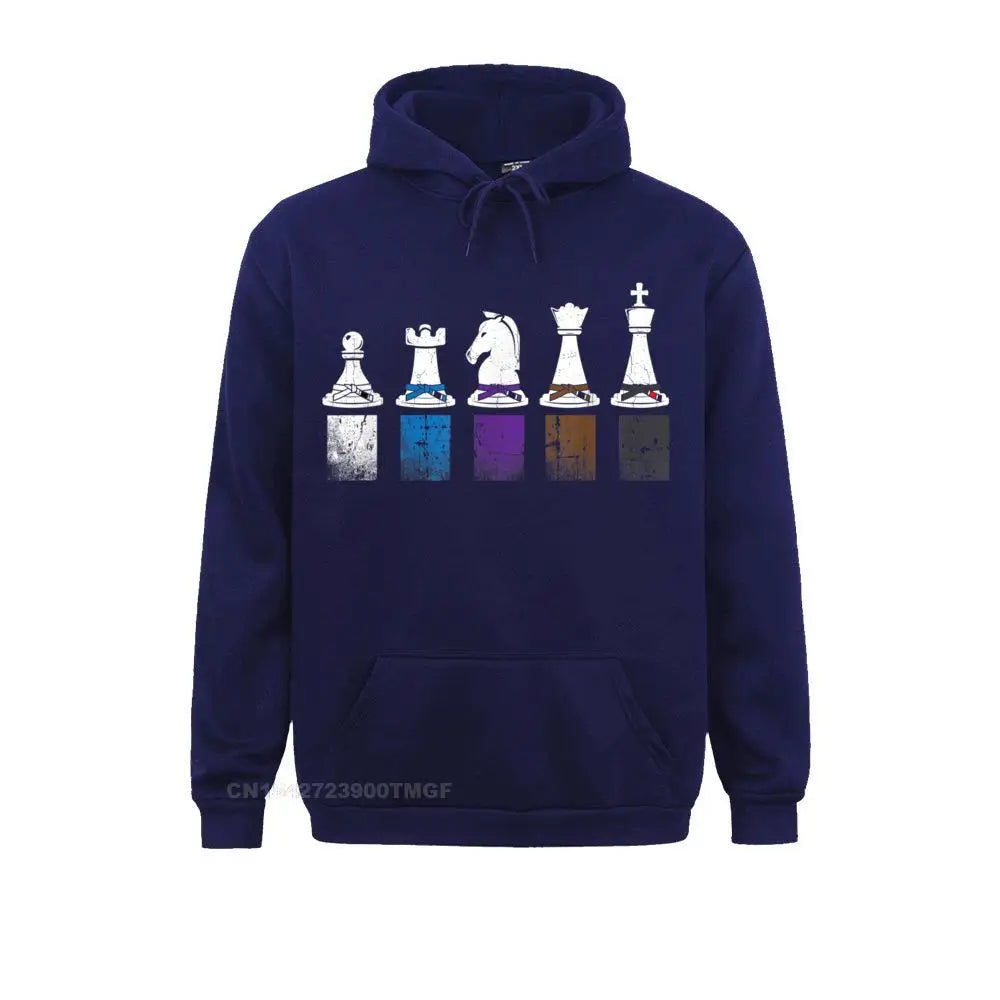 Hoodies Jiu jitsu Belt Rank Chess Vintage BJJ Oversized Hoodie Summer Long Sleeve Men Sweatshirts Cool Sportswears 2021 Newest
