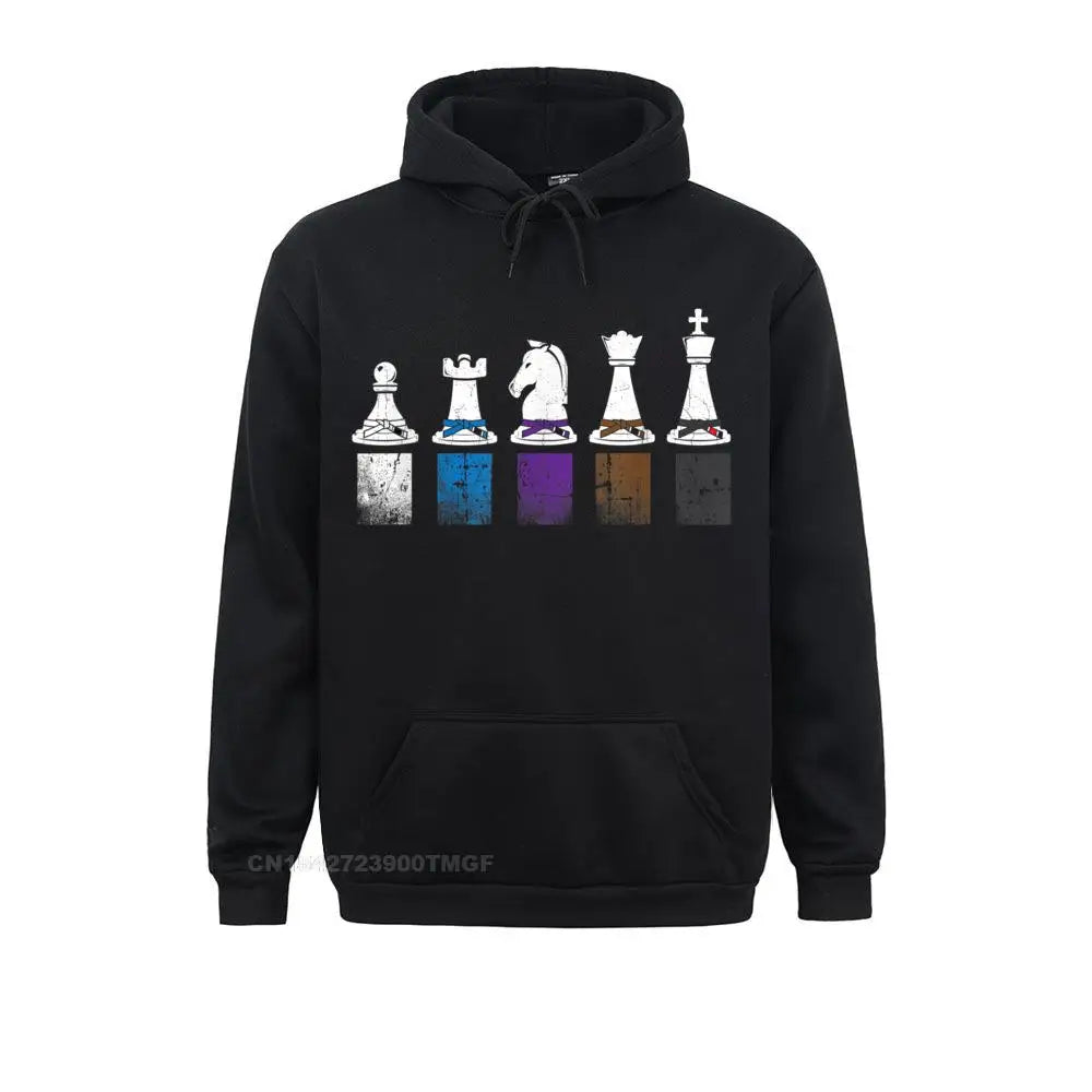 Hoodies Jiu jitsu Belt Rank Chess Vintage BJJ Oversized Hoodie Summer Long Sleeve Men Sweatshirts Cool Sportswears 2021 Newest