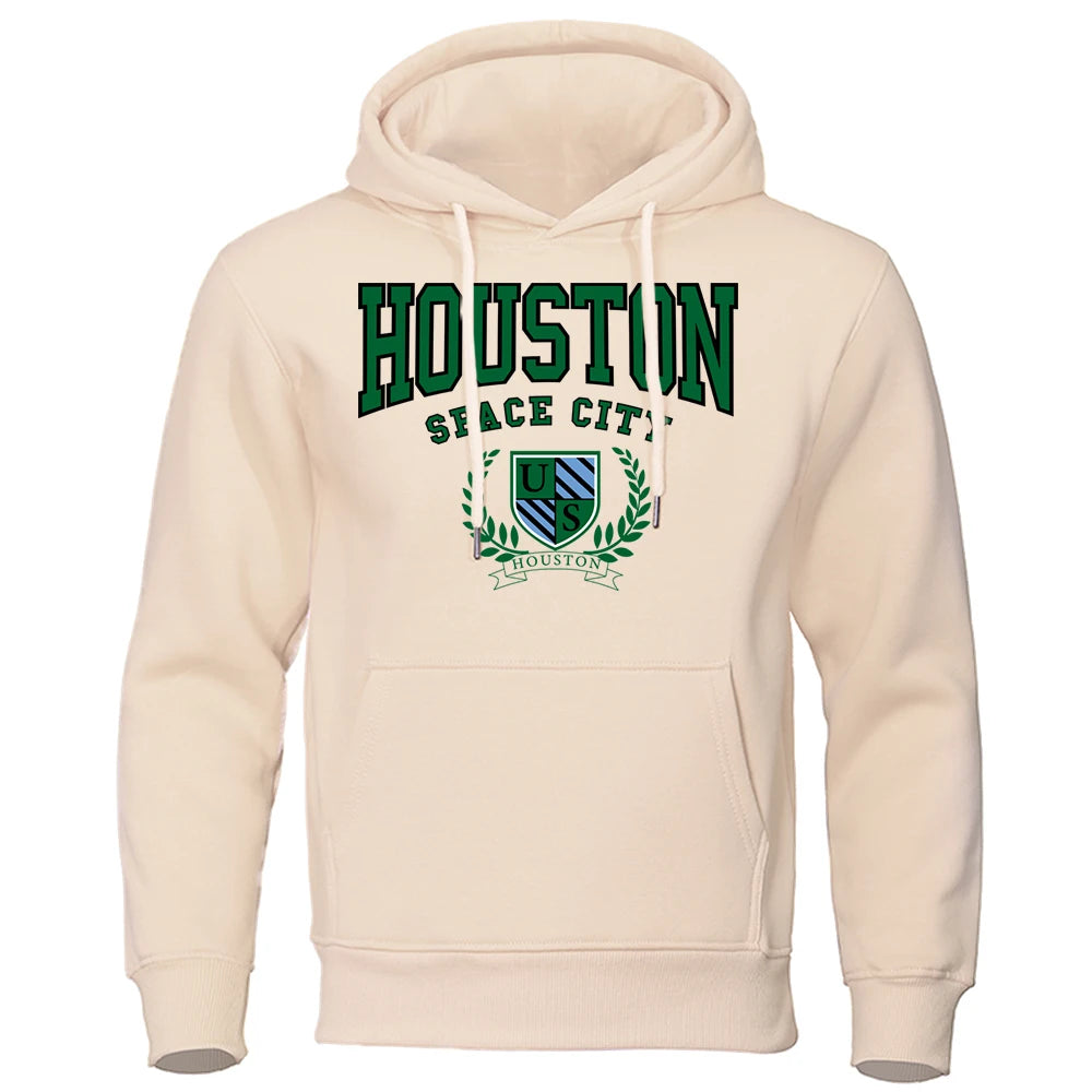 Houston Space City Hip Hop Letter Hoody Couple Thick Cotton Clothes Loose Oversize Hoodie Pullover Street Casual Hooded mans