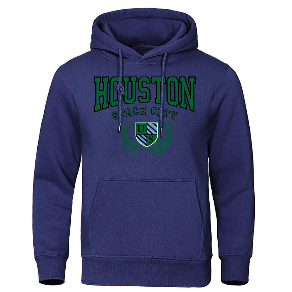 Houston Space City Hip Hop Letter Hoody Couple Thick Cotton Clothes Loose Oversize Hoodie Pullover Street Casual Hooded mans