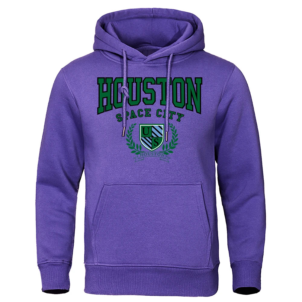 Houston Space City Hip Hop Letter Hoody Couple Thick Cotton Clothes Loose Oversize Hoodie Pullover Street Casual Hooded mans