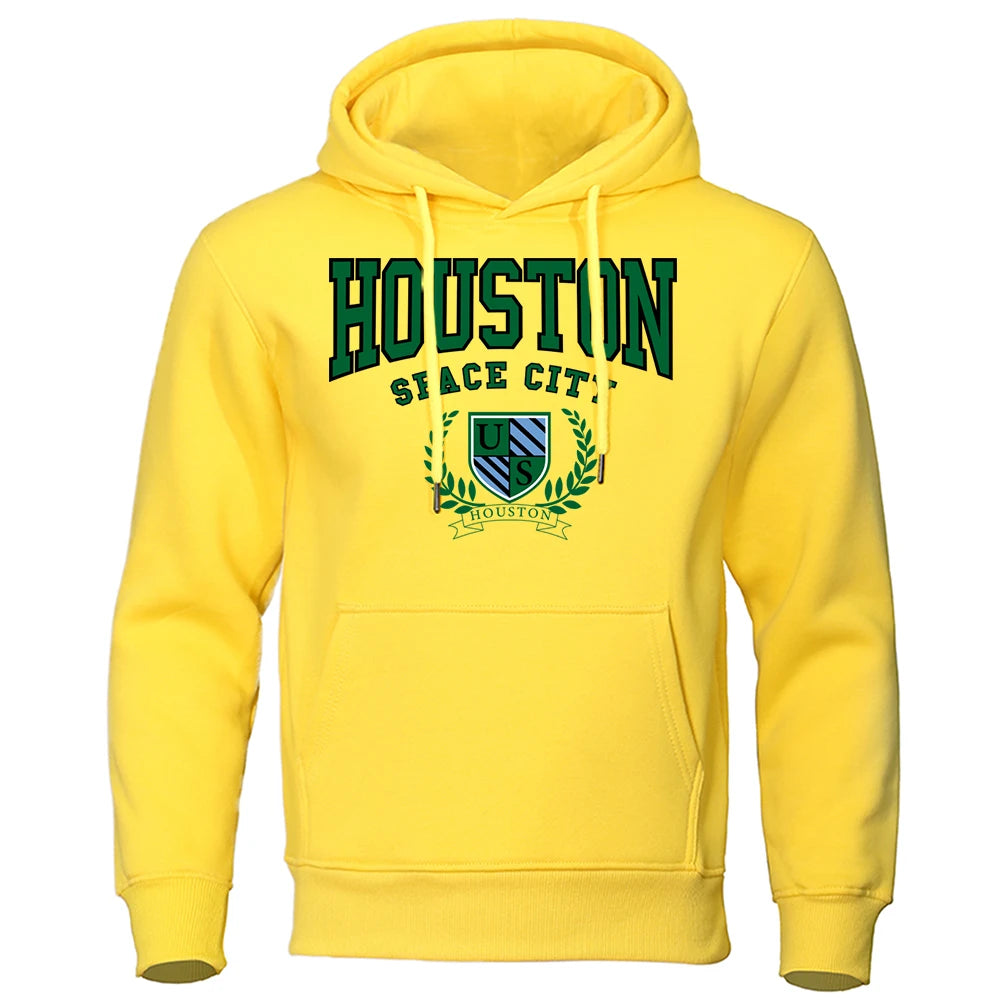 Houston Space City Hip Hop Letter Hoody Couple Thick Cotton Clothes Loose Oversize Hoodie Pullover Street Casual Hooded mans