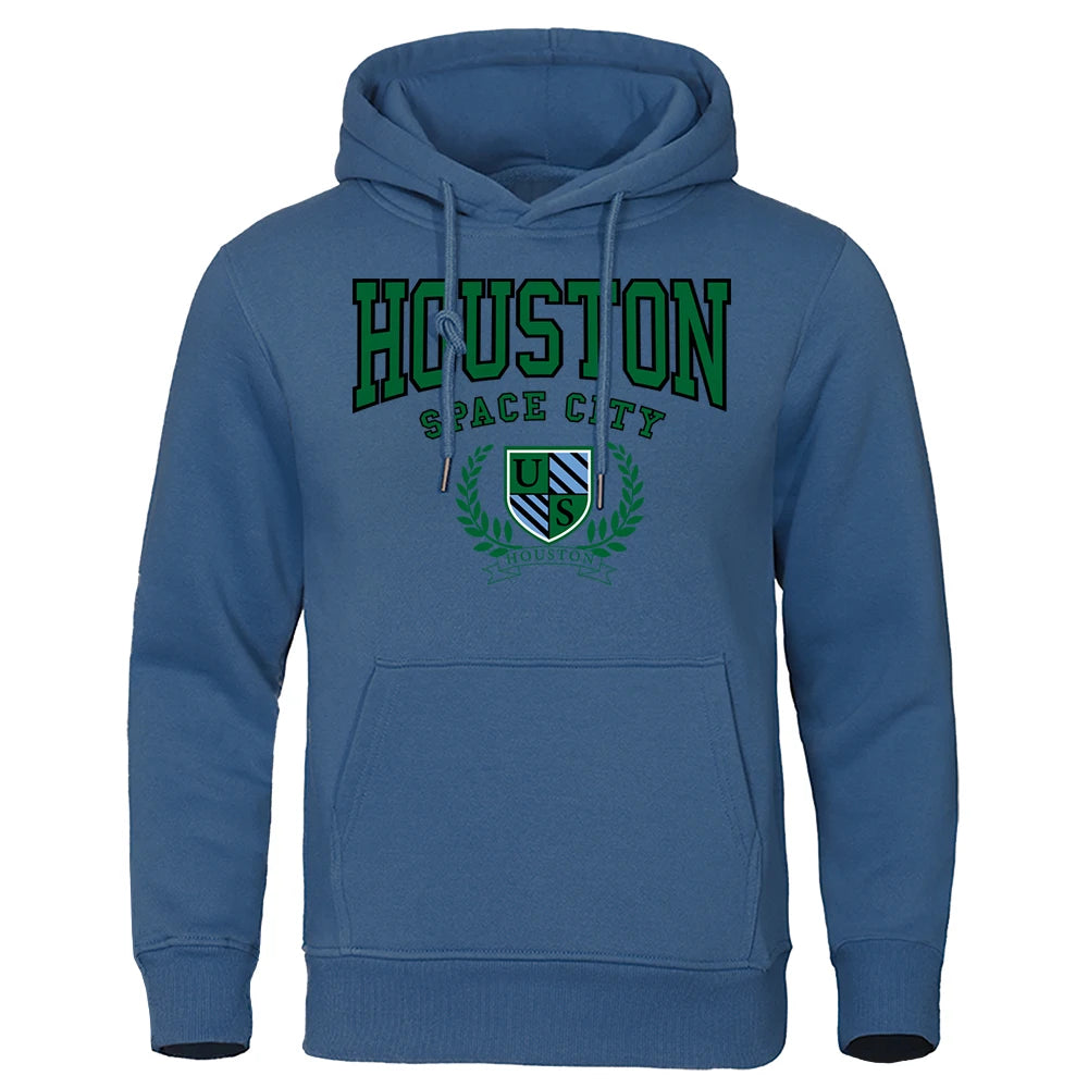 Houston Space City Hip Hop Letter Hoody Couple Thick Cotton Clothes Loose Oversize Hoodie Pullover Street Casual Hooded mans