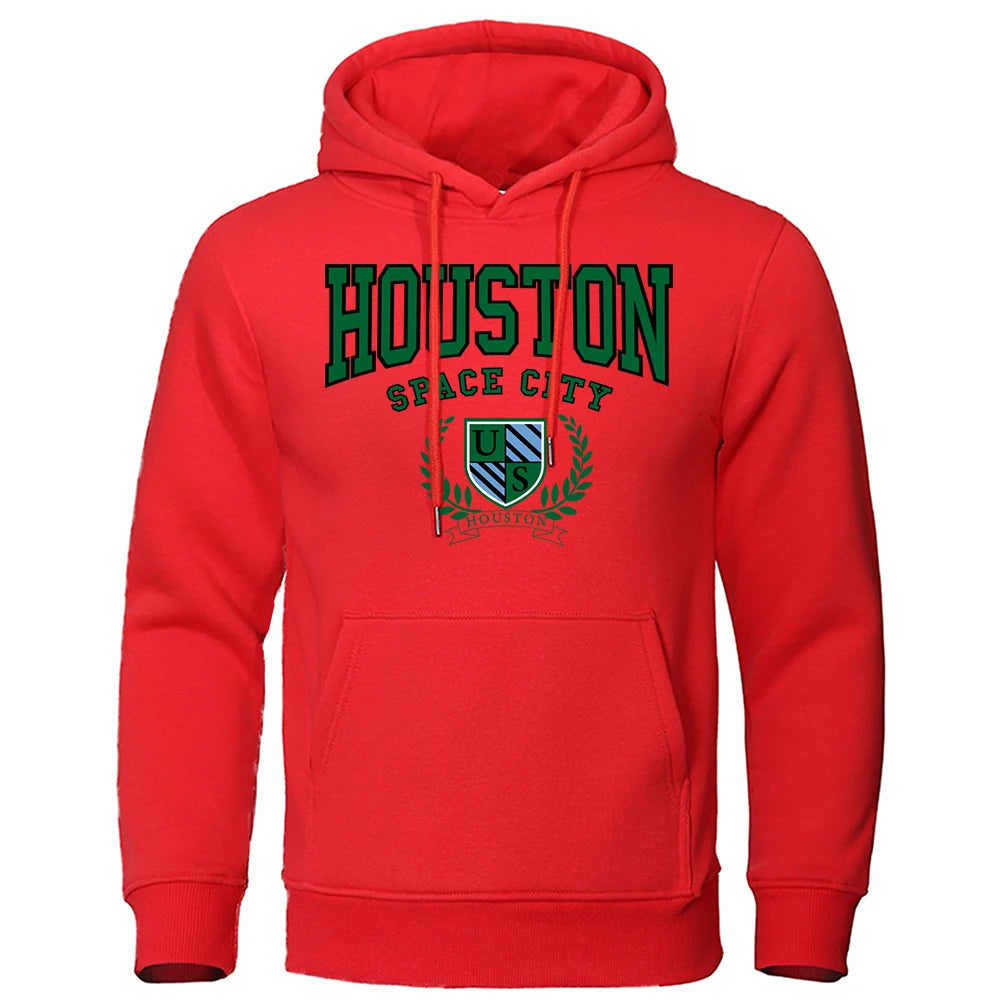 Houston Space City Hip Hop Letter Hoody Couple Thick Cotton Clothes Loose Oversize Hoodie Pullover Street Casual Hooded mans