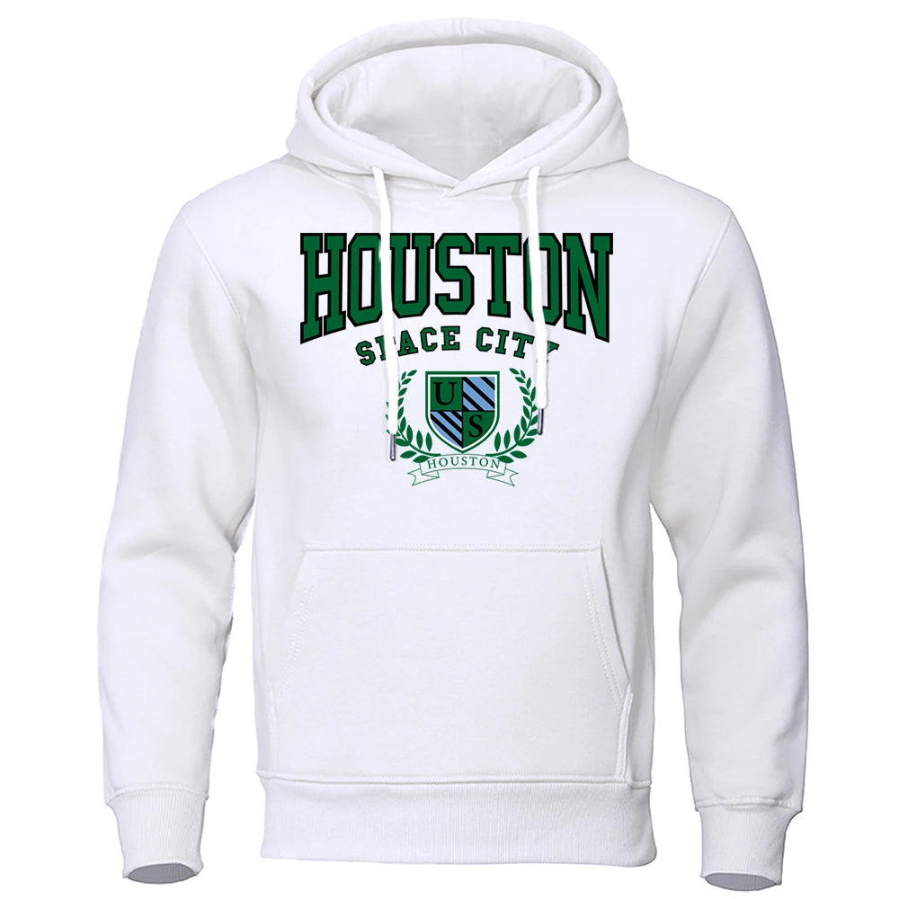Houston Space City Hip Hop Letter Hoody Couple Thick Cotton Clothes Loose Oversize Hoodie Pullover Street Casual Hooded mans