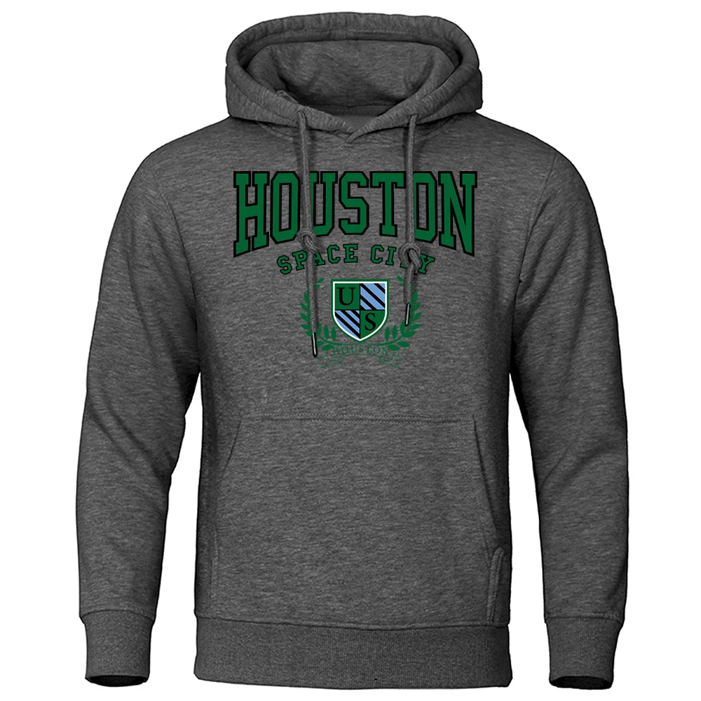 Houston Space City Hip Hop Letter Hoody Couple Thick Cotton Clothes Loose Oversize Hoodie Pullover Street Casual Hooded mans