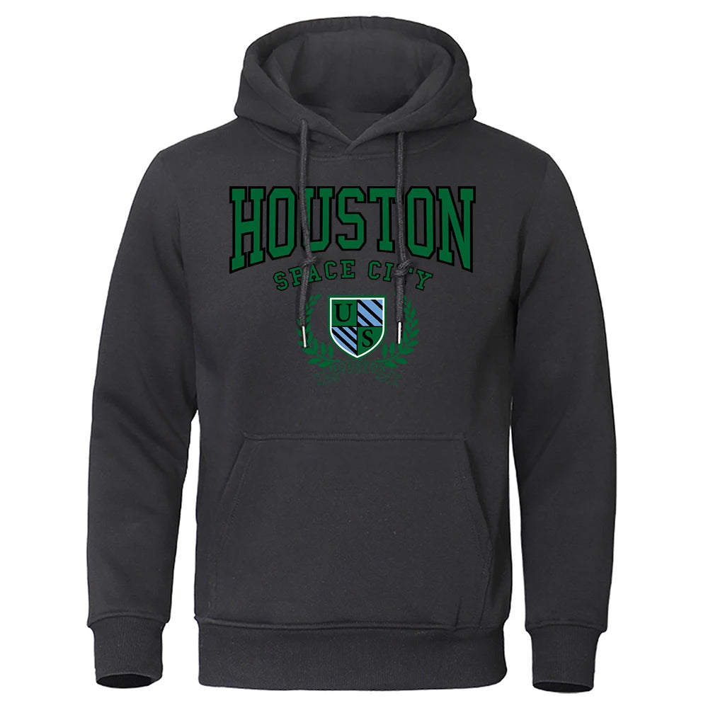 Houston Space City Hip Hop Letter Hoody Couple Thick Cotton Clothes Loose Oversize Hoodie Pullover Street Casual Hooded mans