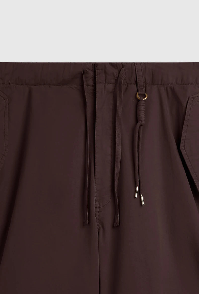 INFLATION Baggy Parachute Pants Streetwear Mens Elastic Waist Washed Cargo Pants Male 100% Cotton Trousers