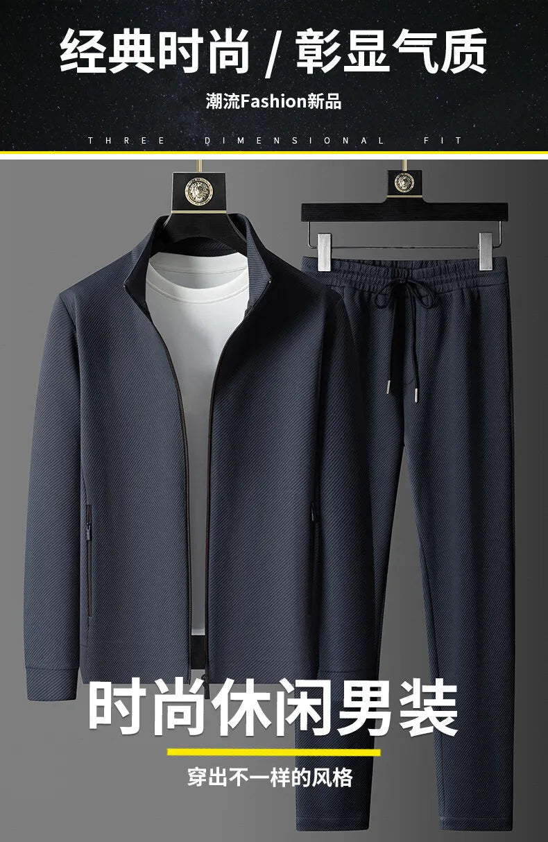 (jackets + trousers) 2025 spring fashion men jackets Man coats long sleeve men's casual jackets men A set of clothes size M-5XL