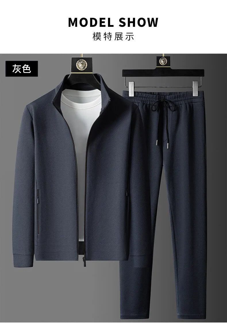 (jackets + trousers) 2025 spring fashion men jackets Man coats long sleeve men's casual jackets men A set of clothes size M-5XL