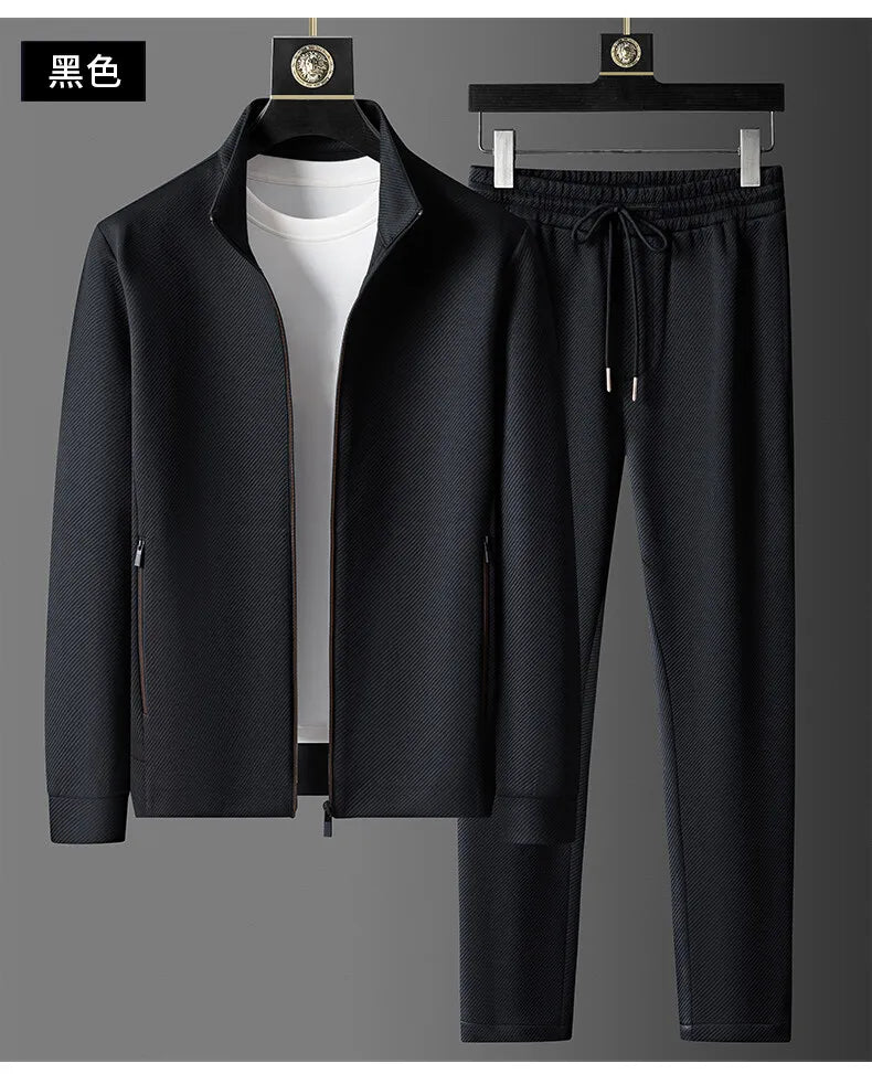 (jackets + trousers) 2025 spring fashion men jackets Man coats long sleeve men's casual jackets men A set of clothes size M-5XL