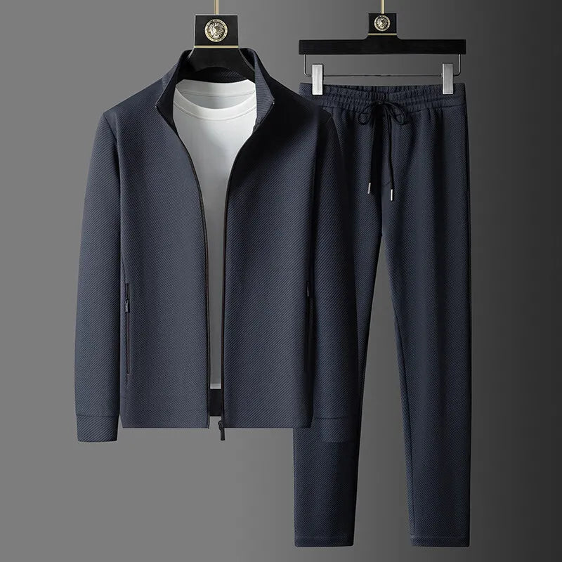 (jackets + trousers) 2025 spring fashion men jackets Man coats long sleeve men's casual jackets men A set of clothes size M-5XL